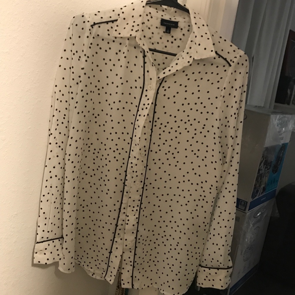 Polka dot long sleeve blouse